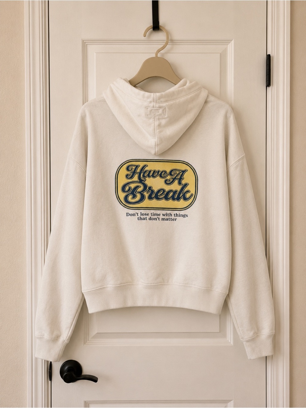 Zara Boys Cream Hoodie Have A Break Retro Graphic Sz 13-14 Teen 164cm EUC